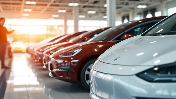 Carro elétrico seminovo sendo inspecionado em loja, representando a decisão de comprar EV usado no Brasil em 2026