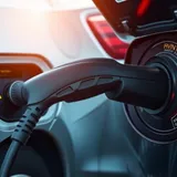 Painel de carro híbrido HEV mostrando indicador de regeneração de frenagem e bateria sendo carregada em movimento