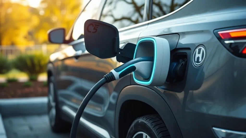 SUV híbrido com sistema elétrico e motor flex mostrando painel de energia e combustível
