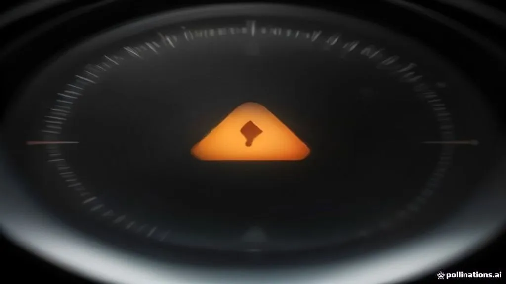 Painel de instrumentos de carro híbrido com luz de aviso em formato de triângulo acesa