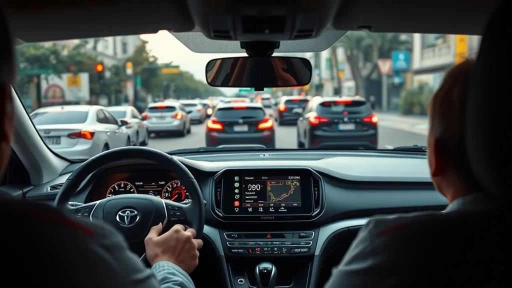 SUV híbrido em trânsito urbano com painel mostrando modo elétrico ativo e indicador de regeneração de frenagem