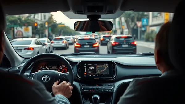 SUV híbrido em trânsito urbano com painel mostrando modo elétrico ativo e indicador de regeneração de frenagem