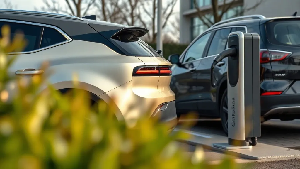 Dois carros elétricos compactos lado a lado em posto de recarga no Brasil