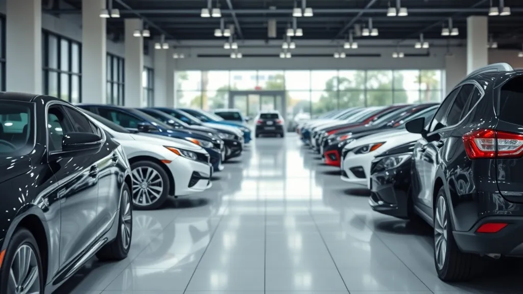 Showroom de concessionária com carros novos expostos, decisão de compra de elétrico no Brasil