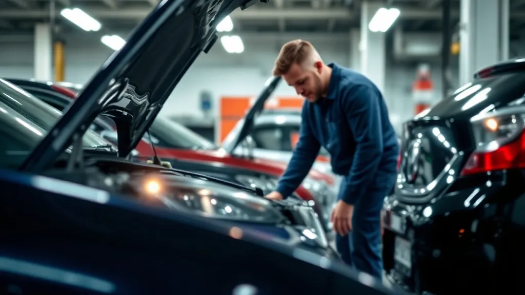 Técnico de concessionária realizando revisão programada em carro elétrico dentro de oficina autorizada no Brasil