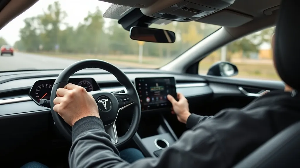 Motorista avaliando o painel e a direção de um carro elétrico durante test drive em concessionária no Brasil