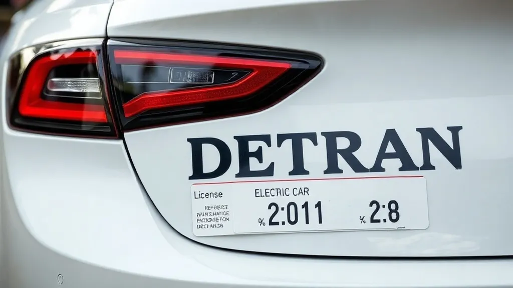 CRLV digital aberto no celular ao lado de chave de carro elétrico sobre mesa, representando licenciamento anual do veículo
