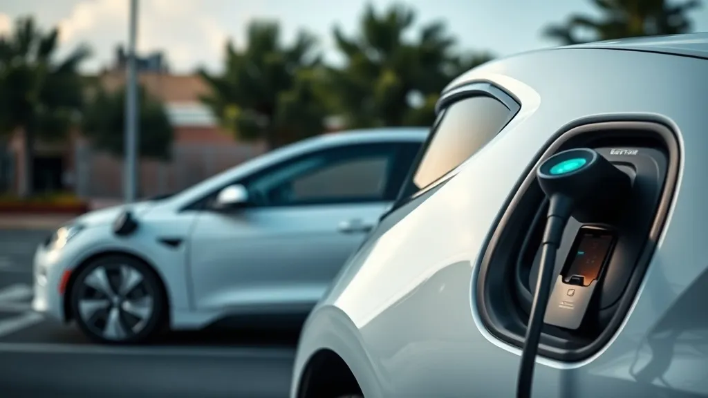 Documento fiscal com gráfico de barras e modelo de carro elétrico ao fundo