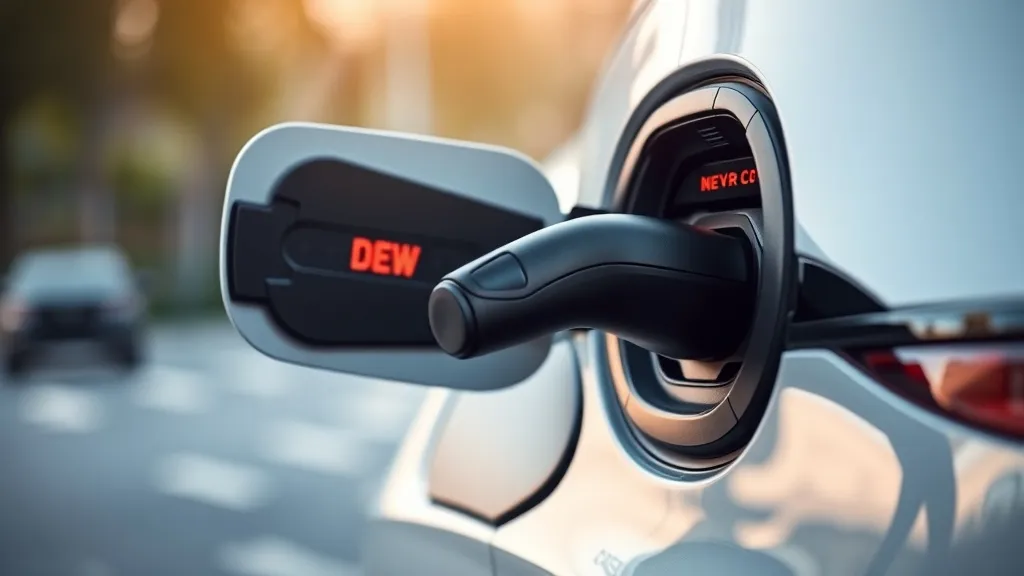 Carregador DC rápido conectado a um carro elétrico em eletroposto